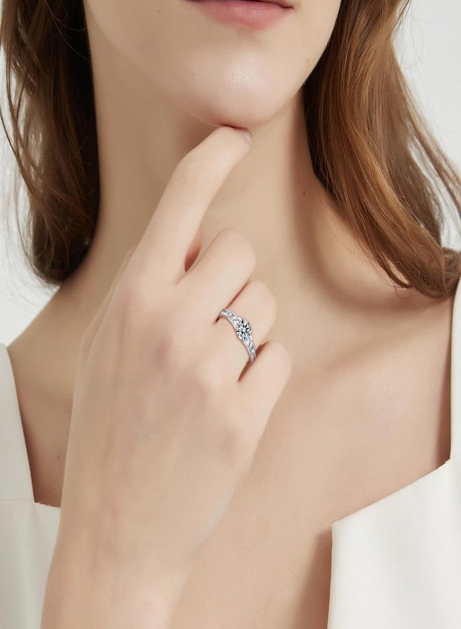 Yaresul Vintage Celtic Knot Women's Wedding Ring 925 Sterling Silver Engagement Ring Round Cut Cubic Zirconia Wedding Band for Women Promise Ring for Her Size 7 - Image 5